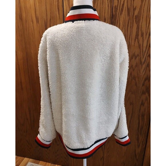 Tommy Hilfiger Fleece Women's Quarter Zip White Size XL Jacket Sweatshirt - Picture 3 of 8